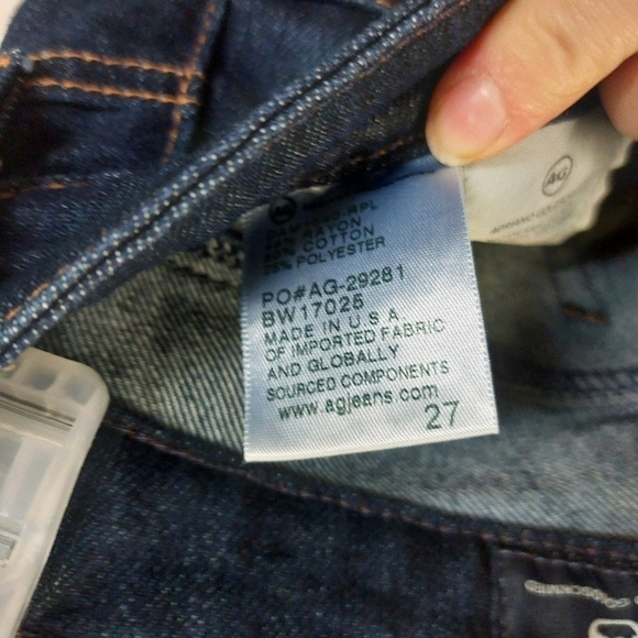 AG ADRIANO GOLDSCHMIED BLUE JEANS SLIM STRAIGHT 27 CROPPED THE STEVIE CUFF - Picture 9 of 16